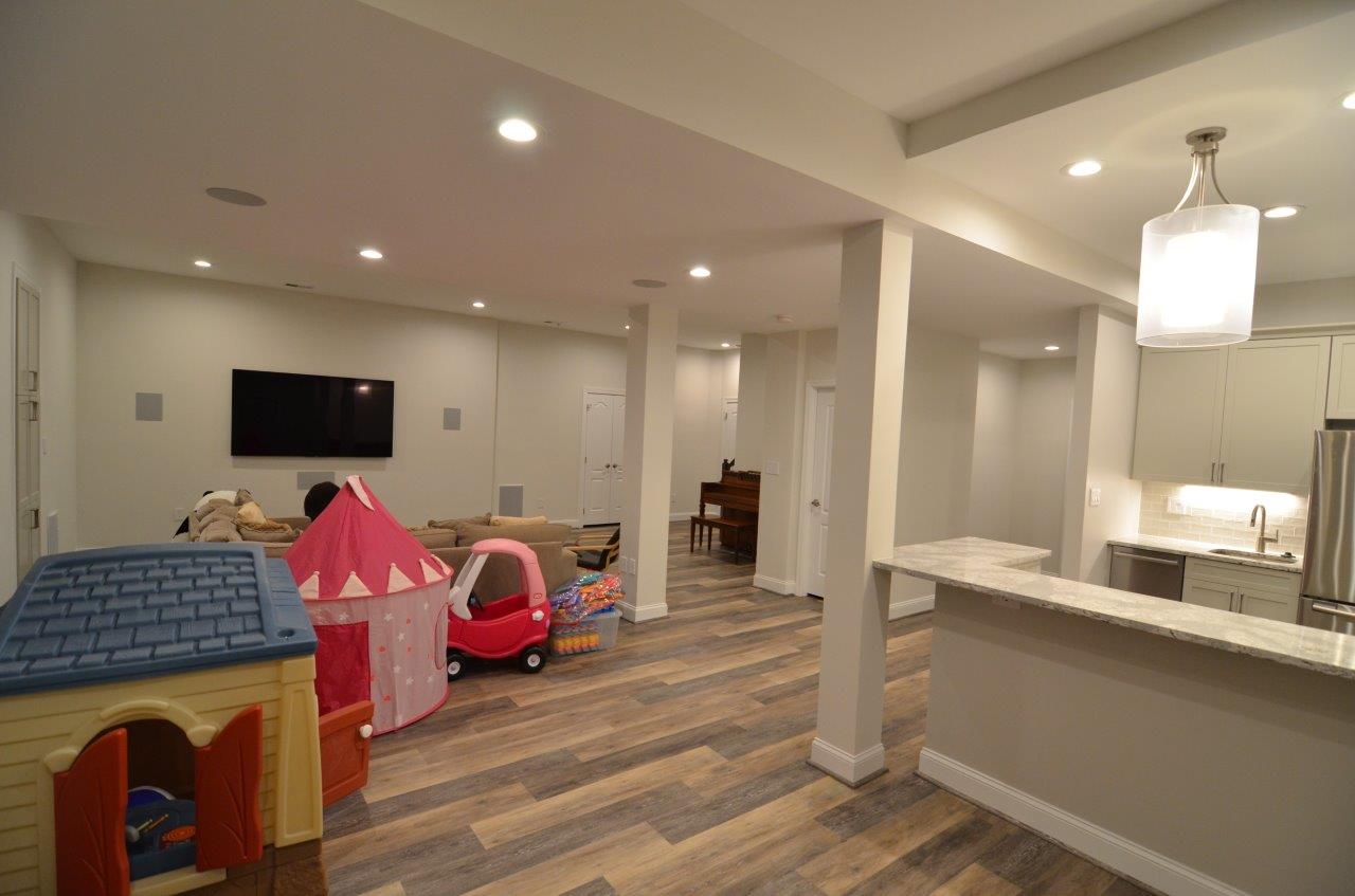 McLean Basement Remodel with Wet Bar